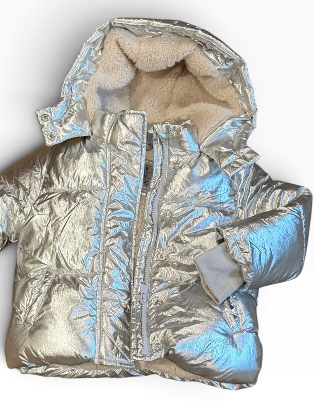 Gap Kids, Silver Shearling Lined Winter Coat, Size 4